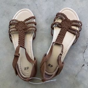 Brown and gold H&M sandals size 4.5 brand new never been worn